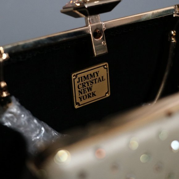 NEW Jimmy Crystal Gold Rhinestone Clutch - Picture 7 of 10